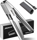 Professional Garlic Press Stainless Steel，No Need to Peel Garlic Mincer Tool with Large Trough, Dual Lever-Assisted Garlic Presser & Masher Easy Clean, Garlic Crusher Dishwasher Safe Rust Proof