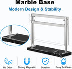 Acrylic Shield Magnetic Knife Block Holder - Marble Base Magnetic Knife Stand for Counter Top -Double Sided Magnetic Knife Holder -Stainless Steel Kitchen Knife Block without Knives -Black