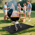 60x40 inch Large Under Grill Mats for Outdoor Grill, Double-Thickened Fireproof Patio Deck Protector Mat, Oil-Proof Waterproof BBQ Mat for Under Grill, Grill Floor Pads Fireplace/Fire Pit Mat