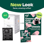 Copper Cow Coffee Pour Over Vietnamese Coffee Pouches + Sweetened Condensed Milk Creamers (8 Coffees & 8 Milk Creamers) | Classic Black Lattes, No Refrigeration Needed, Travel Friendly