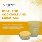 Snowy River Gold, Cocktail & Margarita Sugar Rimmer - Vibrant Naturally Colored Sugar for Cocktail Rimming, Baking & Decorating, Medium Crystal - 16oz