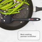 Elihome Chef Series 3 Piece Silicone Spatula Set - 600°F Heat Resistant Non Stick Rubber Kitchen Scraper Spatulas for Cooking, Baking, Mixing – BPA Free and LFGB Certified Silicone(Black)