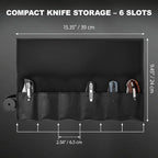 Real Leather Pocket Knife Roll with 6 Slots – Folding Knife Display Bag, Tactical Outdoor EDC Storage Protector, Compact Mini Case for Knives