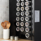 Talented Kitchen Magnetic Stainless Steel Spice Jars - 24-Pack, 3 oz, Silver - Magnetic Kitchen Spice Jars with Organizer Plates & Lids for Fridge & RV - Includes 6 Wall Plates & 269 Preprinted Labels