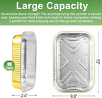 15 Pack 9x13 Gold Aluminum Foil Pans with Lids Heavy Duty 13"×9"×2.4" Foil Food Containers with Lids, Tin Foil Pans for Baking, Meal Prep, Freezer, Heating and Takeout