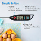 BOMATA Digital Water Thermometer for Water, Liquid, Candle and Cooking. Instant Read Food Thermometer Waterproof IPX7 with Long Probe for Cooking, Meat, BBQ! T101 (Black Color)…