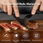 Steak Knives Set of 12, 4.7 Inch Straight Edge Meat Knives, Dishwasher Safe by SGS Cerf, Super Sharp for Precise Cutting, Non-stick Blade & Anti Rust, Easy to Maintain Ideal for Restaurant
