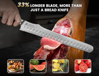 Re-Sharpenable Bread Knife for Homemade Bread, 10.6 Inch Multifunction Serrated Knife, Razor Sharp Slicer, Forged High Carbon German Steel, Full Tang Ergonomic Handle Design for Sourdough Turkey Fruit