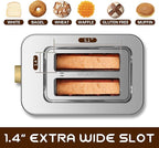 SEEDEEM Toaster 2 Slice, Touch Control Screen, Smart Stainless Toaster, 6 Shade Setting, 6 Bread Selection, Countdown, Removable Crumb Tray, 900W, Pearl White
