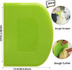 SURDOCA Dough Scraper Bench Scraper - 3P 7.1x4.9" Plastic Flexible Bowl Scraper, Sharp Edge & Angles Cake Scraper. Non-Slip Bakeware Decorating Tools Sculpting & Modeling Tools - Yellow+White+Blue