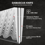 Chef Knife 8 Inch, Damascus VG-10 Steel Sharp Japanese Kitchen Knife with Gift Box and Resin Wood Handle, Ideal Birthday Gift for Men and Women