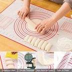 Stainless Steel Biscuit & Dough Cutter Set - 5 Pcs/Pink, Silicone Baking Mats, Pastry Blender