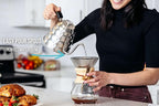 Barista Warrior Gooseneck Kettle for Pour Over Coffee and Tea with Thermometer for Exact Temperature, Precision Pour Drip Spout, Stainless Steel, Compatible with all Stove Tops (1.2 Liter, 40 fl oz)