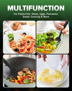 Silicone Flexible Cooking Fork, 11.6 Inch Heat Resistant, Large Non Stick for Mixing, Mashing, Whisking (BW)