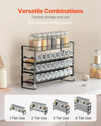 VEVOR Detachable Spice Rack Organizer for Cabinet, 4 Tie Stackable Seasoning Organizer, Spice Jars Kitchen Storage for Countertop Kitchen Pantry Cupboard, 15.8x10.7 in