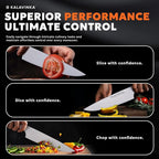 8 Inch Cooking Knife, Razor Sharp Edge Retention, German Steel Blade with Comfortable Handle, Bonus Sheath, Gift-Ready (RUPA)
