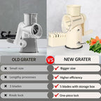 Chef Power Premium Quality Rotary Cheese Grater with Handle - Kitchen Accessories Cucumber Slicer Vegetable Salad Grater, Vegetable Grater - Cheese Grater (Beige)