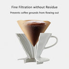 Pour Over Coffee Maker, Single Cup Coffee Dripper, Manual Porcelain Slow Brewing Accessories for Travel, Camping, Office, Home, Cafe, Coffee Gifts (Milky White, Large)