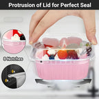 EUSOAR Cupcake Liner, 50pcs 10oz Pink Foil Mini Flan with Lids, Loaf Pans Aluminium Tins for Baking, Disposable Creme Brulee Cups Dessert Containers for Pie Souffle, Cake Holder for Party Serving