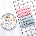 2 Pcs Egg Bunny Silicone Molds, 18-Cavity Baking Molds for DIY Cake Decoration,Chocolate, Pastry, Bread, Ice Cube, Soap, Jello, Easy Release, Reusable