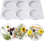 Deep Round Resin Coaster Molds, 6 Cavity Thicken Round Silicone Coaster Molds for Epoxy Resin, DIY Crafts, Bouquet Preservation,Home Decoration