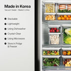 VAKUEN Premium Airtight Food Storage Containers, 2PC-SET(0.53qt), Smart One-Click Seal Lid, Patented Double Silicone Lining, 100% Leak Proof, BPA-FREE, Dishwasher, Freezer & Microwave Safe