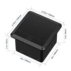 KYHSHJ USB Pop Up Floor Socket Kit with 2 * 20A Receptacle，4.8A 1 USB-A Ports &1 USB-C Port，Corrosive Resistant Hardware,Black