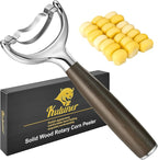 KULUNER Durable Stainless Steel Corn Peeler with Polished Wood Handle Corn on the Cob Stripper Kernel Remover Easy Use Corn Kernel Cutter Kitchen Gadget（Chacate Preto）