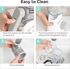 X Home Rotary Cheese Grater for Kitchen, Shredder with 3 Interchangeable Blades, Rotary Grater with Handle and Strong Suction Base, for Vegetables, Fruit, Nuts, Easy to Use and Clean, White