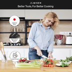 Misen 6.8" Chef Knife – High Carbon Japanese AUS-10 Stainless Steel – Hybrid German & Japanese Blade – Precision Kitchen Knife for Professionals & Home Cooks – Ultimate Cutting Performance - Blue