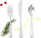 150 PCS Silver Plastic Silverware - Silver Plastic Flatware Disposable - Heavy Duty Disposable Utensils Sets Includes 50 Forks, 50 Spoons, 50 Knives for Party & Wedding