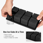 Samuelworld Large Ice Cube Tray: 2024 Upgraded Silicone Square Ice Cube Mold For Whiskey, New Upgraded 2 Inch Large Cubed Ice Trays for Cocktail, Big Cube Ice Maker Mold (2 Pack, Black)