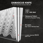 Kitchen Utility Knife 5 Inch, Japanese VG10 Steel Damascus Paring knife, Small Kitchen chef Knife with Gift Box and Resin Wood Handle, Ideal Birthday Gift for Men and Women