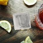 Letter U Monogram Ice Cube Mold Custom Ice Cube Mold 2 Inch Big Initials Silicone Ice Cube Tray Gifts for DAD Gifts for Him