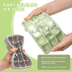 Silicone Ice Cube Trays with Lid, Set of 4, Easy Release Ice Molds, Reusable and Stackable Ice Trays for Freezer for Cocktail, Whiskey, Baby Food, BPA Free (multicolour)