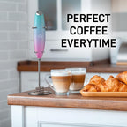 Zulay Kitchen Patented Tornado Triple Whisk Milk Frother with 4 Duracell Batteries – Handheld Foam Maker for Coffee, Lattes, Matcha & Hot Chocolate – Rich, Creamy Froth in Seconds