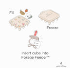 Moss and Fawn Ice Cube Tray - Forage Feeder Freezer & Teething Popsicle Mold for Breast Milk, Formula, Bone Broth, Purees, & Baby Food - BPA, Lead, & PVC-Free - Ecru