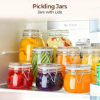 ComSaf Airtight Glass Jars with Lids 17oz Small Food Storage Container Set of 6 - Airtight Canister with Clear Preserving Seal Wire Clip Fastening for Kitchen Canning Pickling Mason jars