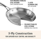 Premier Stainless Steel 3-Piece Fry Pan Set