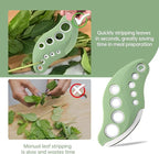 2 Pack Herb Stripper 9 Holes with Herb Cutter, Stainless Steel Herbs Leaf Stripping Tool, Herb Stripper Cutter Tool, Herb Leaf Peeler for Collard Greens Thyme Basil Rosemary Stripper, Dishwasher Safe