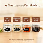 ComSaf 4oz Small Airtight Glass Jars Set of 12 with Lids Food Storage Jar Round, Mason Jar, Mini Storage Container with Clear Preserving Seal Wire Clip Fastening for Kitchen Canning, Jam, Spice, Honey