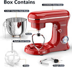 Electric Stand Mixer,10 Speeds 660W Tilt-Head Food Mixer, 3-IN-1 Kitchen Mixer for Daily Cooks with 6.5 QT Bowl,Dough Hook, Beater, Whisk (Empire Red)