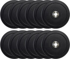CAP Barbell 2-Inch Olympic Bumper Plate Weight Set with 6 Post Rack | 100-370 lbs | Multiple Options