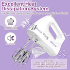 Mini Angel Hand Mixer, 400W Portable Kitchen Handheld Mixer with Eject Button, 5 Speed & 5 Stainless Steel Accessories, Egg Beaters and Whisk for Easy Whipping Cake, Cream, Batters, Cookies