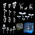 Woohome 31 PCS 3D Mini Mixed Resin Mould Filler - Germ Rose Elk Mushroom Casting Moulds, Art Craft Supplies for Jewelry Making, Epoxy Moulds, DIY Crafts