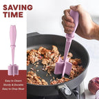 2 Pcs Meat Chopper, Hamburger Grinder, Premium Heat Resistant Smasher for Ground Beef, Burger Grinder Nylon Potato Mix Tool-Pink