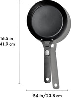 OXO Outdoor Pre-Seasoned Carbon Steel 8" Frying Pan Skillet, Detachable Handle for Easy Storage, Indoor Use, Nonstick with Use, Induction Suitable, Oven & Broiler Safe,Browning, Grill,Sear,Saute,Black