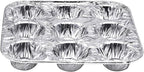 9-Cavity Mini Cupcake and Muffin Pans | Disposable Aluminium Baking Pans | Use for Baking Mini Muffin, Cupcake, Cake | For Weddings, Parties, Birthdays, Gatherings (12 Pack)
