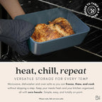 Ceramic Coated Glass Food Storage Containers | No PTFE, PFOA, PFAS, and BPA | Reusable Non Toxic Meal Prep Containers with Glass Lids | Easy To Store | 10 Piece Set [Dusk]