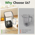 Glass Blenders for Kitchen with 750W, 54Oz. Countertop Blender Glass Jar Food Processor Combo, BPA-Free Blender for Smoothies, Ice Crush,Nuts, Frozen Drinks and Fruits(White)